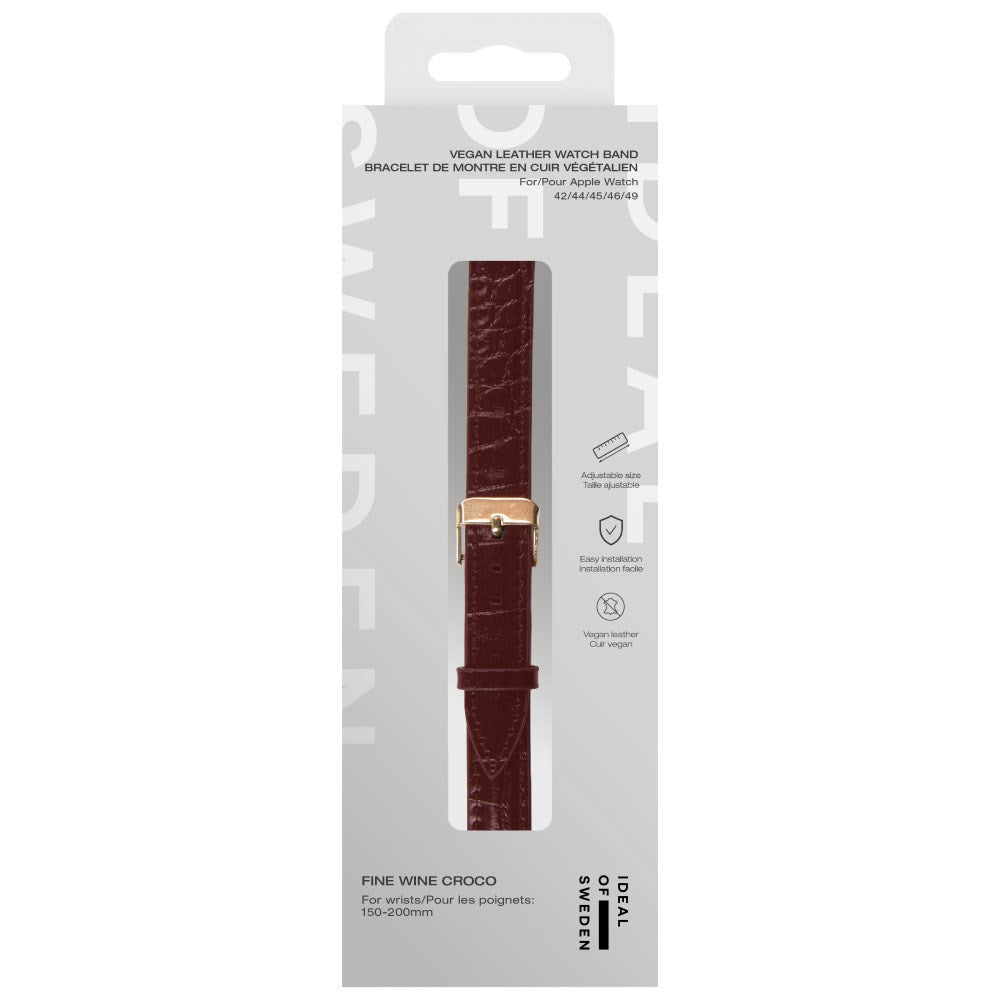 Apple Watch (42/44/SE/45/46/49mm) Vegan Leather Urrem - Fine Wine Croco