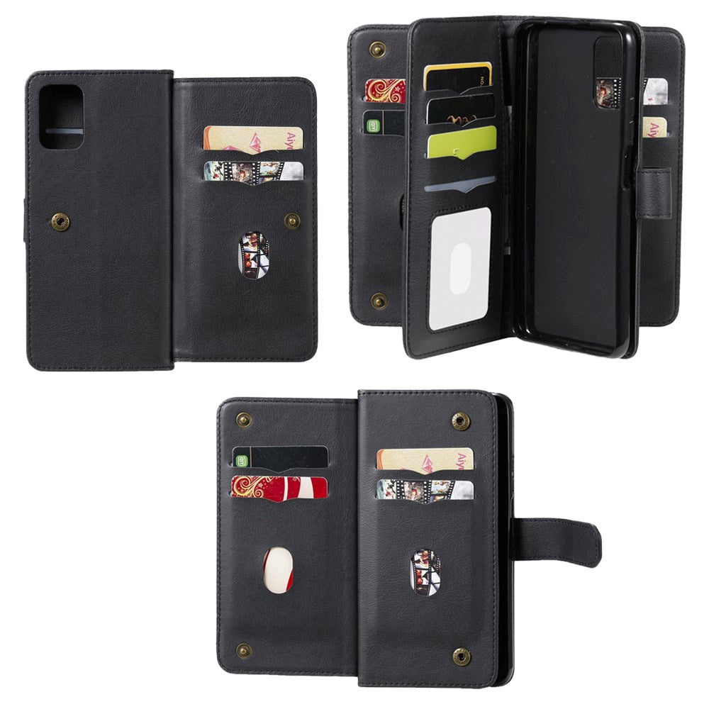 Xiaomi Poco M3 Flip Læder Cover m. Ekstra Kortholder - Sort