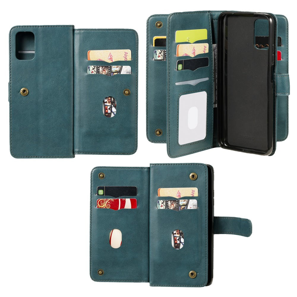 Xiaomi Poco M3 Flip Læder Cover m. Ekstra Kortholder - Grøn