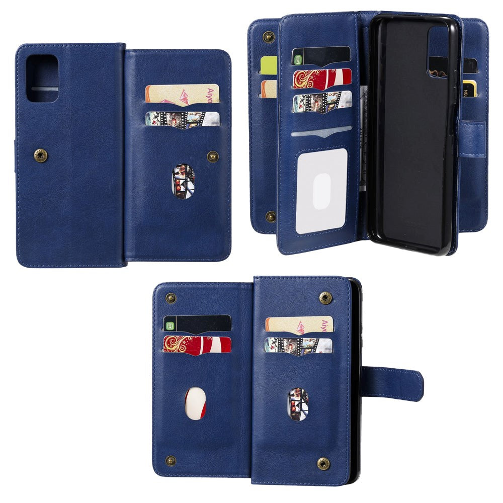 Xiaomi Poco M3 Flip Læder Cover m. Ekstra Kortholder - Blå