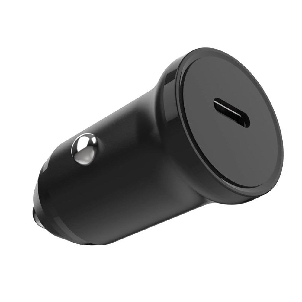 Fixed Biloplader - USB-C PD 20W m. USB-C til USB-C Kabel - Sort