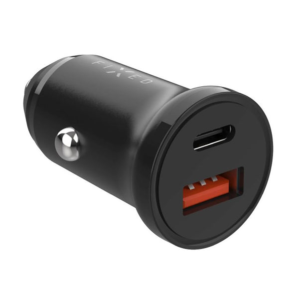 Fixed Biloplader m. USB-A & USB-C PD 20W - Sort