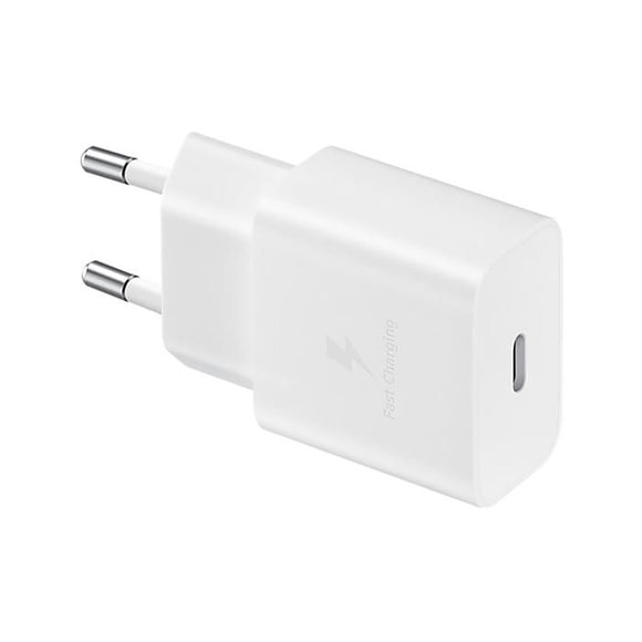 Original Samsung Power Fast Charger 15W Vægoplader m. USB-C til USB-C Kabel - Hvid