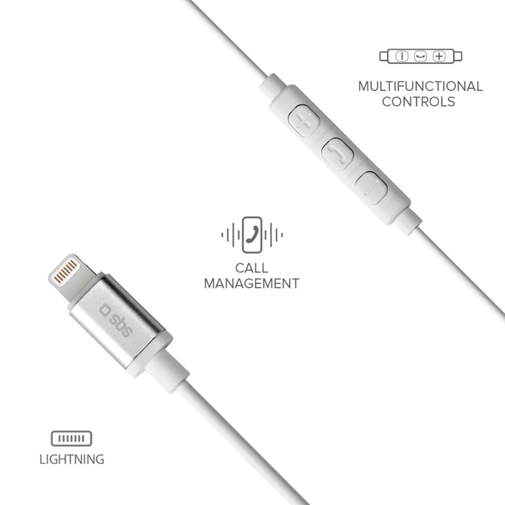 SBS Studio Mix 100 Hovedtelefon In-Ear m. Lightning & Mikrofon - Hvid - (DEMO)
