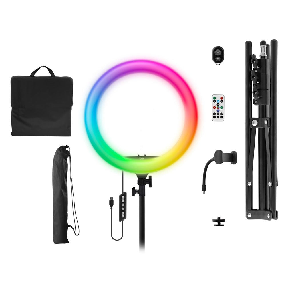 T'NB Influence Pro 14" RGBWW LED Ring Light m. Justerbar Tripod og Opbevaringstaske - Sort