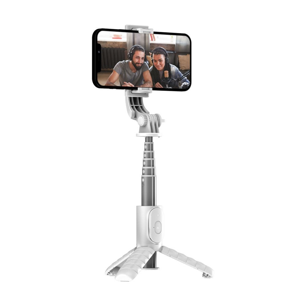T'NB Influence Pro 2-in-1 Selfie Stang m. Tripodfunktion og LED Lys - Hvid