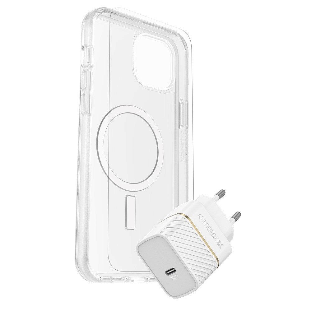 OtterBox iPhone 15 Plus Protection + Power Kit - MagSafe Cover, Skærmbeskyttelse & 30W Vægoplader