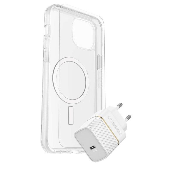 OtterBox iPhone 15 Plus Protection + Power Kit - MagSafe Cover, Skærmbeskyttelse & 30W Vægoplader