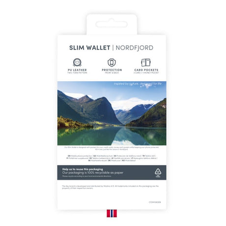 iPhone 13 Pro Max Key Nordfjord Slim Wallet Læder Cover m. Pung - Sort