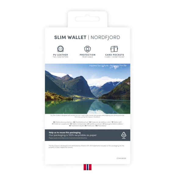iPhone 13 Pro Max Key Nordfjord Slim Wallet Læder Cover m. Pung - Sort