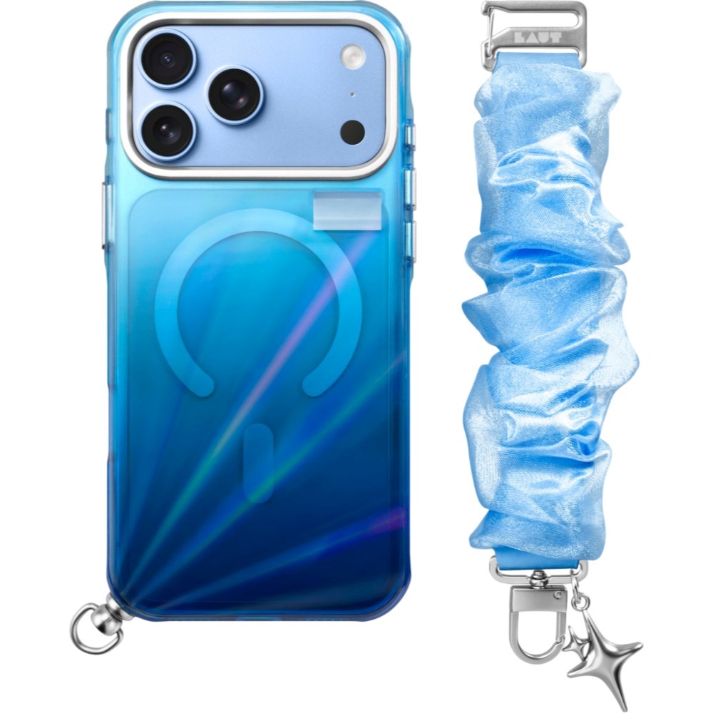 iPhone 18 Pro Max / 17 Pro Max LAUT NOVA GLOW Cover m. Strop og Stjerne Charm - MagSafe Kompatibel - Blå