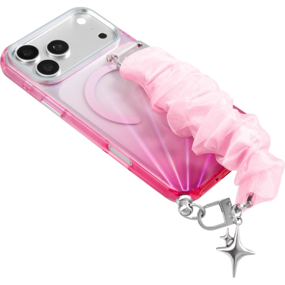 iPhone 18 Pro / 17 Pro LAUT NOVA GLOW Cover m. Strop og Stjerne Charm - MagSafe Kompatibel - Lyserød