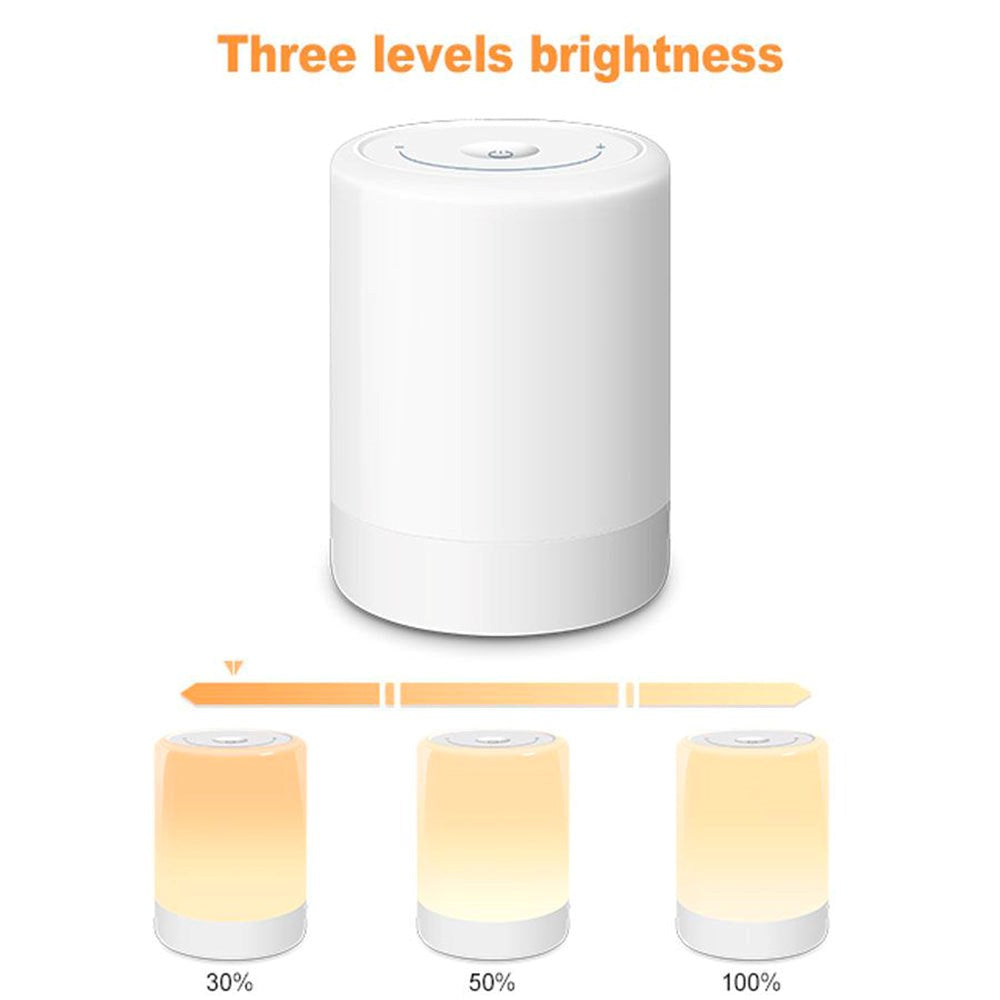 Lippa Baby Natlampe m. Farver, Touch-funktion & Batteri - Hvid