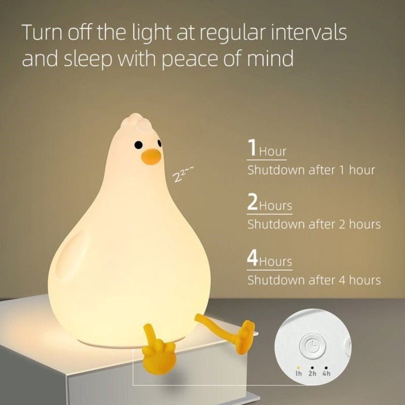 Lippa Silikone Natlampe m. Timer - Kylling