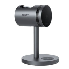 Aukey MagFusion 3-i-1 15W Trådløs Oplader til Smartphone / Apple Watch / AirPods - MagSafe / Qi2 Kompatibel - Grå