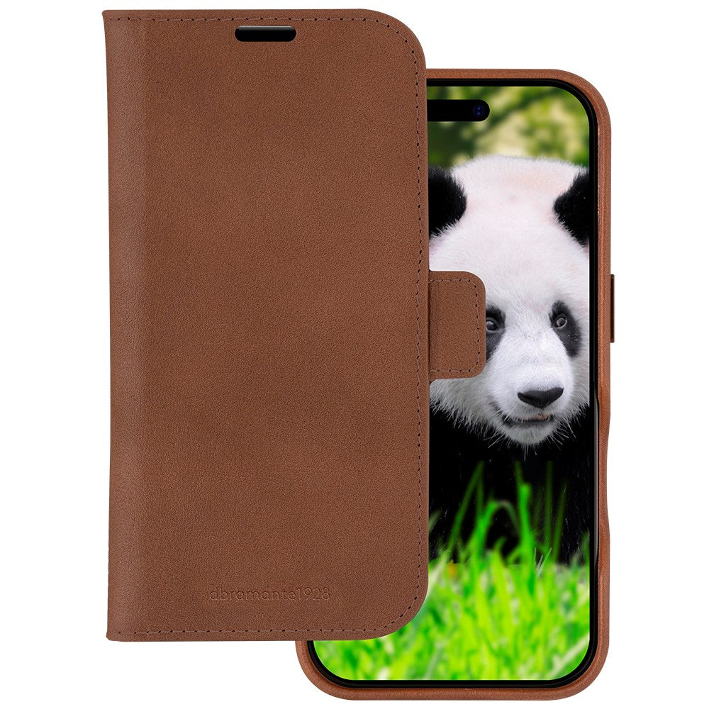 iPhone 16 dbramante1928 Lynge Ægte Læder Magnet Cover - MagSafe Kompatibel - Tan