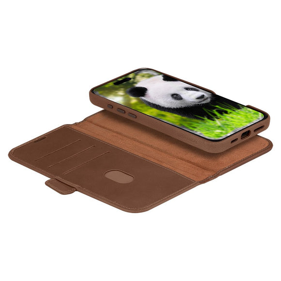iPhone 16 dbramante1928 Lynge Ægte Læder Magnet Cover - MagSafe Kompatibel - Tan