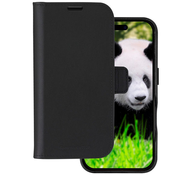 iPhone 16 Plus dbramante1928 Lynge Ægte Læder Magnet Cover - MagSafe Kompatibel - Black