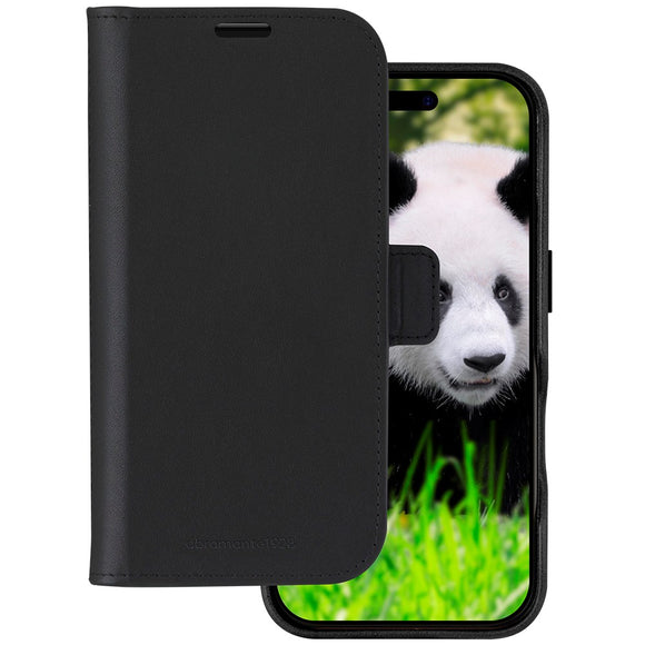 iPhone 16 Pro Max dbramante1928 Lynge Ægte Læder Magnet Cover - MagSafe Kompatibel - Black