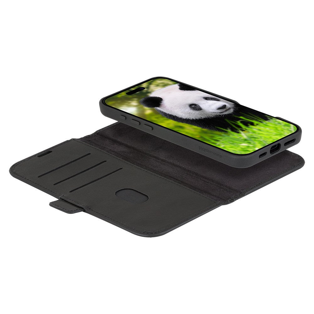 iPhone 16 Pro Max dbramante1928 Lynge Ægte Læder Magnet Cover - MagSafe Kompatibel - Black - (DEMO)