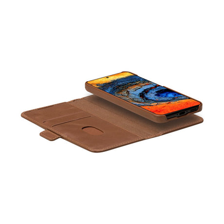 Samsung Galaxy S25+ (Plus) - dbramante1928 Lynge Ægte Læder 2-i-1 Flip Cover - Tan