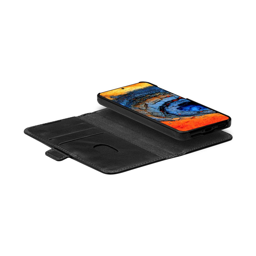 Samsung Galaxy S25 - dbramante1928 Lynge Ægte Læder 2-i-1 Flip Cover - Black