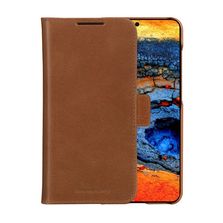 Samsung Galaxy S25 - dbramante1928 Lynge Ægte Læder 2-i-1 Flip Cover - Tan