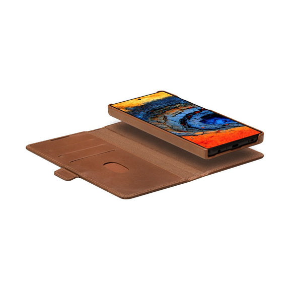 Samsung Galaxy S25 Ultra - dbramante1928 Lynge Ægte Læder 2-i-1 Flip Cover - Tan