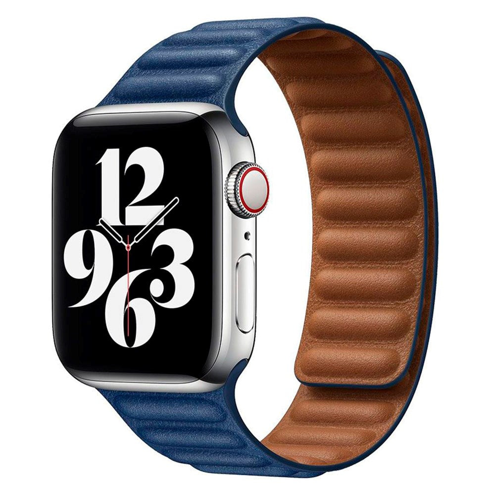 Apple Watch (38/40/SE/41/42mm) Lippa Magnetisk Læder Rem - Blå