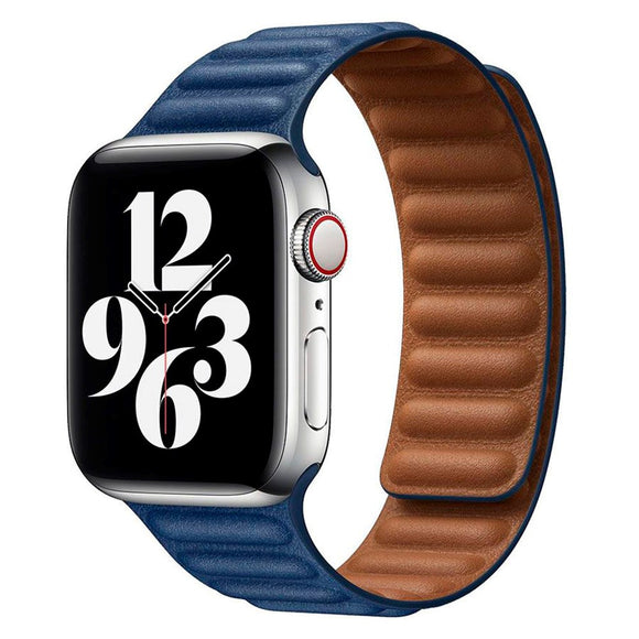Apple Watch (38/40/SE/41/42mm) Lippa Magnetisk Læder Rem - Blå