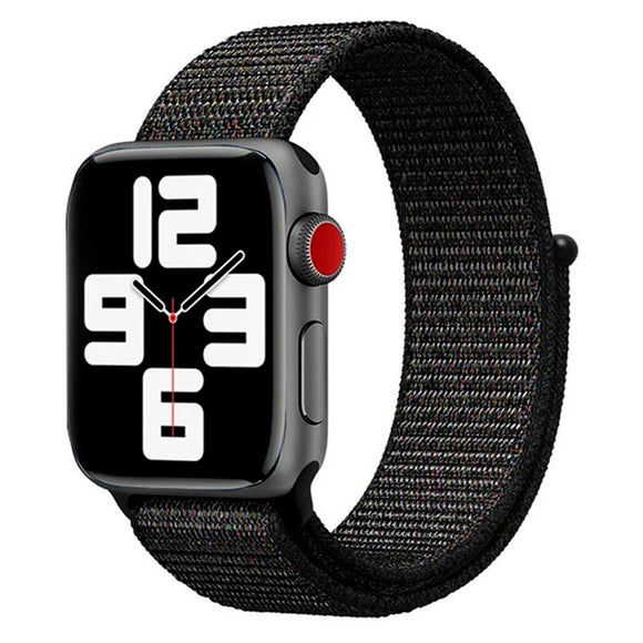 Apple Watch (38/40/SE/41/42mm) Lippa Nylon Rem - Sort
