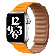 Apple Watch (38/40/SE/41/42mm) Lippa Magnetisk Læder Rem - Lysebrun
