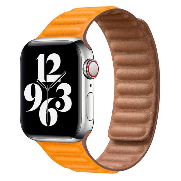Apple Watch (42/44/SE/45/46/49mm) Lippa Magnetisk Læder Rem - Lysebrun