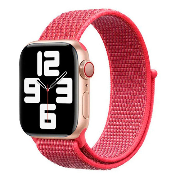 Apple Watch (42/44/SE/45/46/49mm) Lippa Nylon Rem - Rød