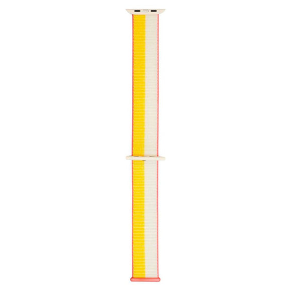 Apple Watch (42/44/SE/45/46/49mm) Lippa Nylon Rem - Hvid / Gul