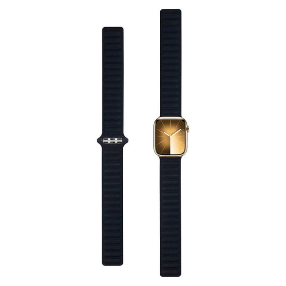 Apple Watch (42/44/SE/45/46/49mm) Lippa Magnetisk Finewoven Rem - Sort