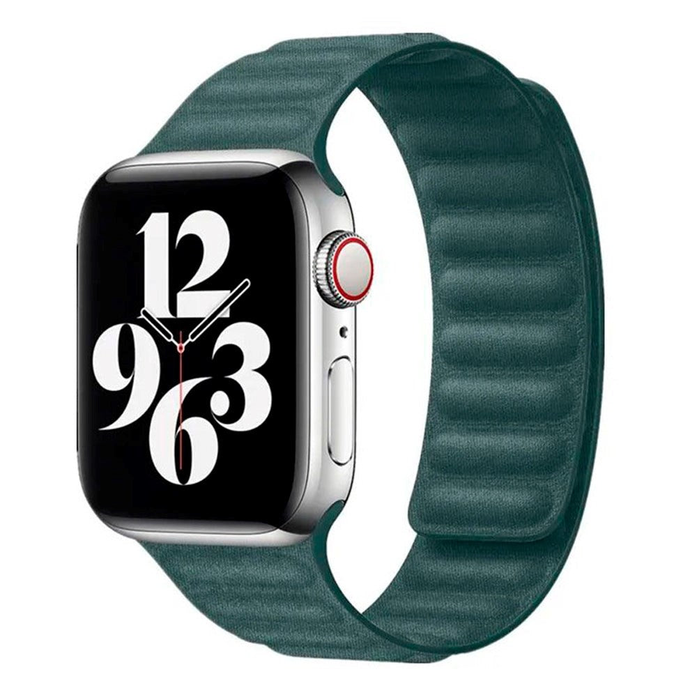 Apple Watch (42/44/SE/45/46/49mm) Lippa Magnetisk Finewoven Rem - Grøn