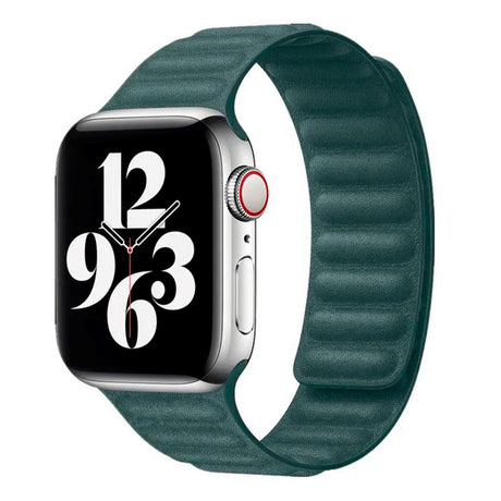 Apple Watch (42/44/SE/45/46/49mm) Lippa Magnetisk Finewoven Rem - Grøn