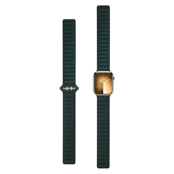 Apple Watch (42/44/SE/45/46/49mm) Lippa Magnetisk Finewoven Rem - Grøn