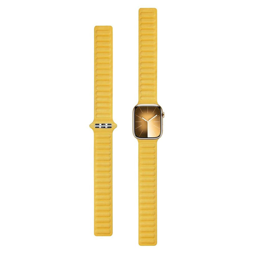 Apple Watch (38/40/SE/41/42mm) Lippa Magnetisk Finewoven Rem - Gul