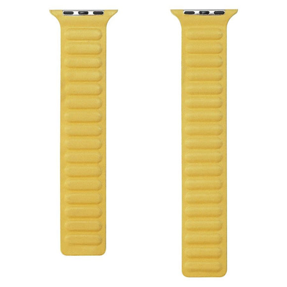 Apple Watch (38/40/SE/41/42mm) Lippa Magnetisk Finewoven Rem - Gul