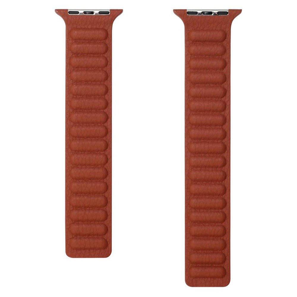 Apple Watch (42/44/SE/45/46/49mm) Lippa Magnetisk Læder Rem - Brun