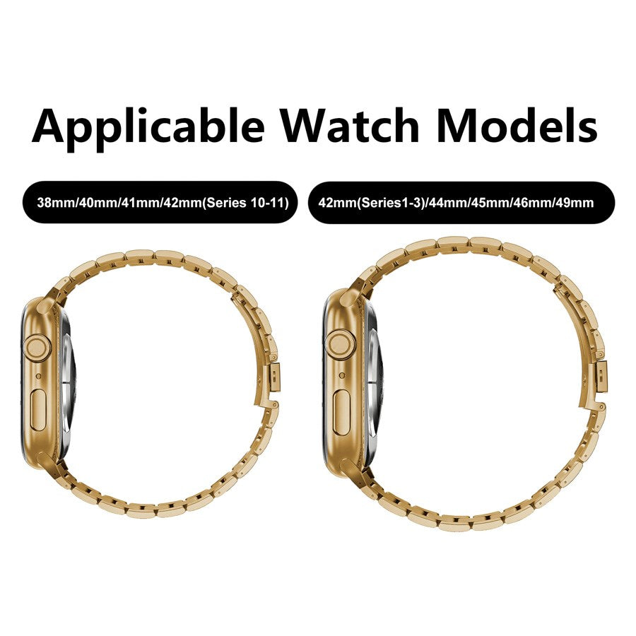 Lippa Apple Watch (42/44/SE/45/46/49mm) Rustfri Stål Rem - Rose Gold