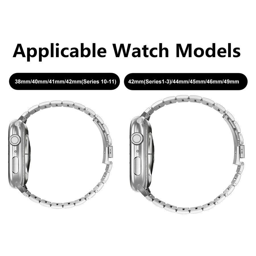 Lippa Apple Watch (42/44/SE/45/46/49mm) Rustfri Stål Rem - Sølv