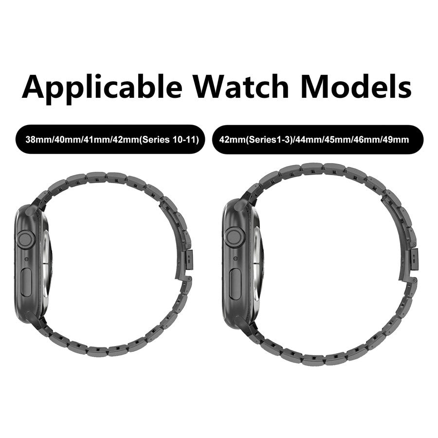 Lippa Apple Watch (42/44/SE/45/46/49mm) Rustfri Stål Rem - Sort