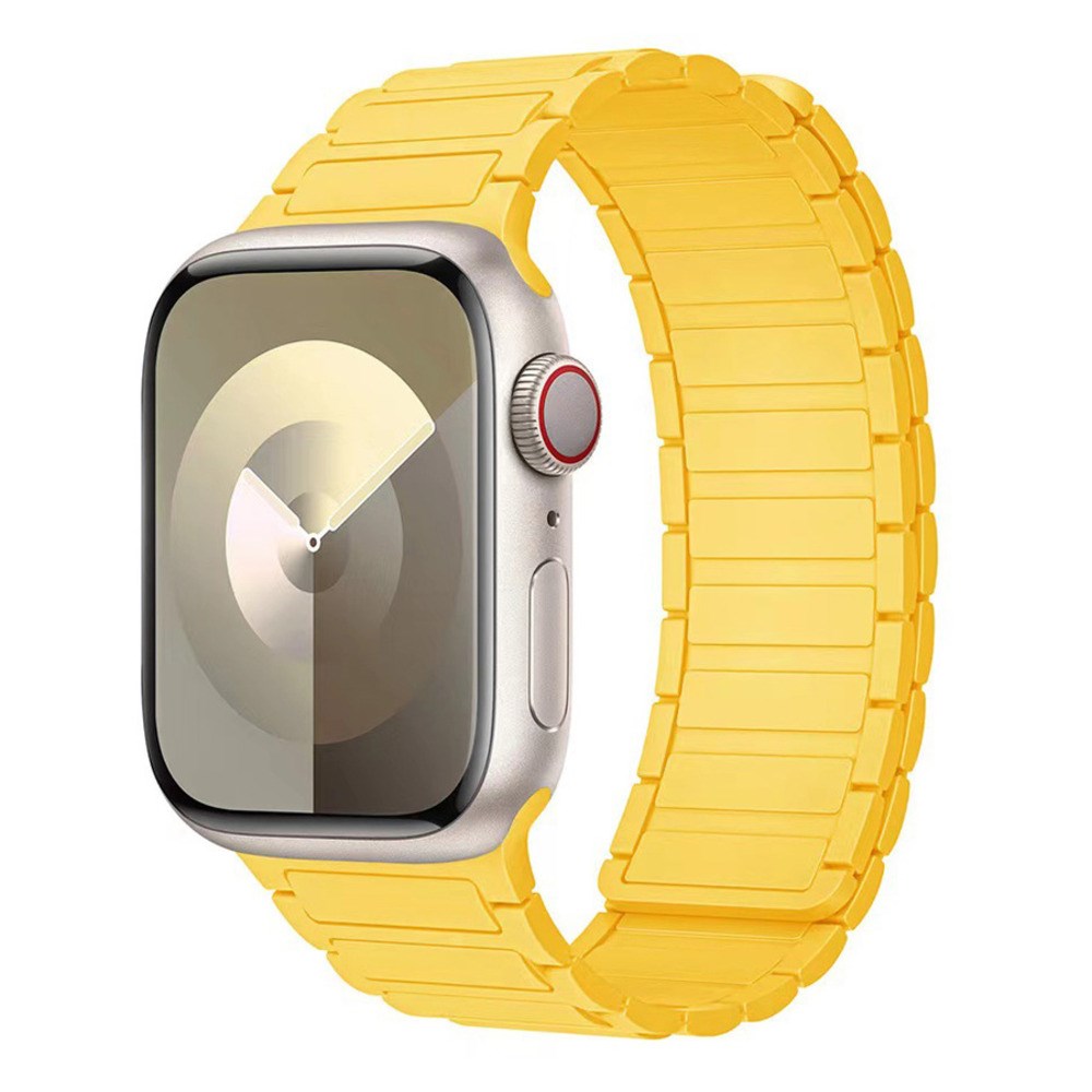 Apple Watch (38/40/41/42 mm) Lippa Magnetisk Silikone Rem - Gul