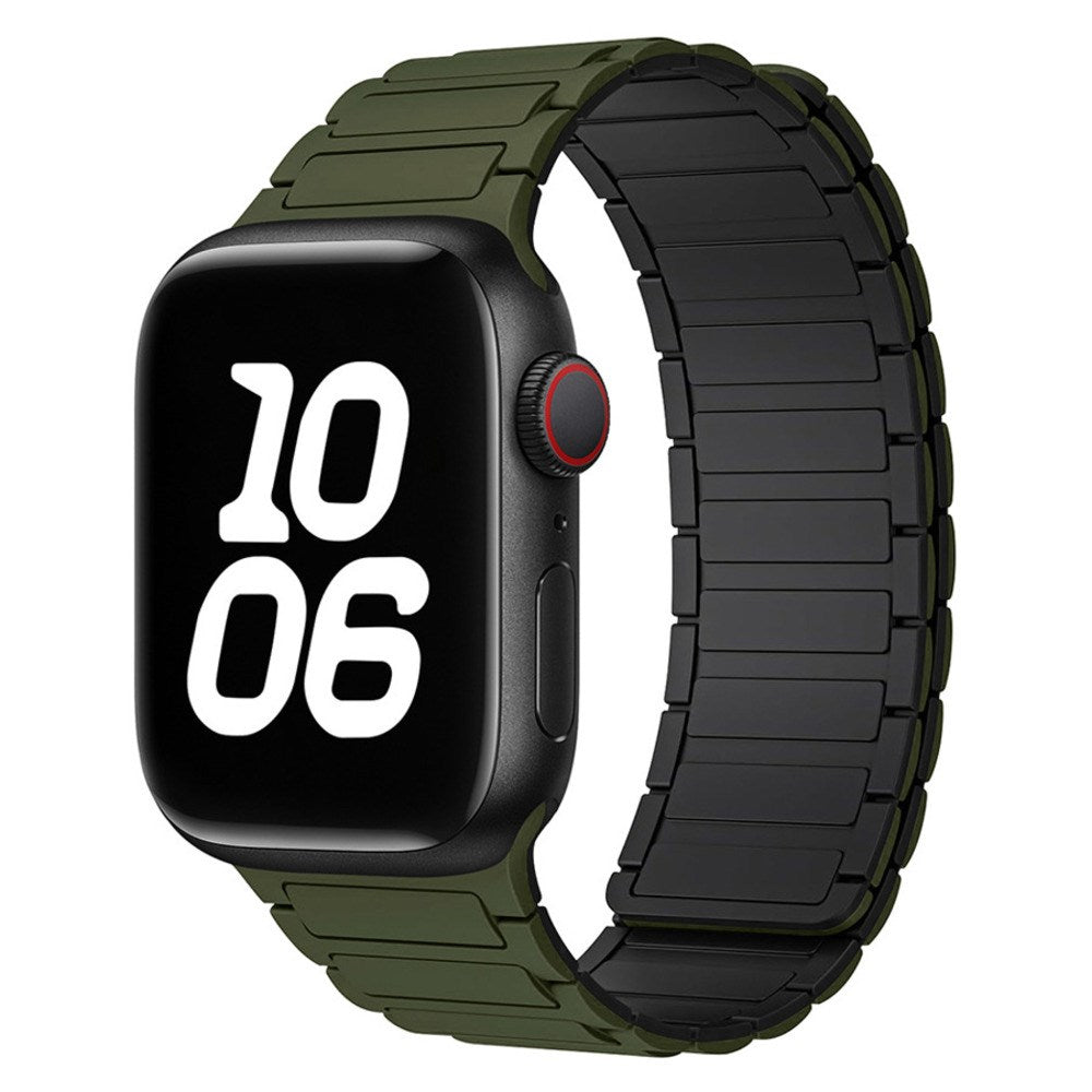 Apple Watch (38/40/41/42 mm) Lippa Magnetisk Silikone Rem - Mørkegrøn