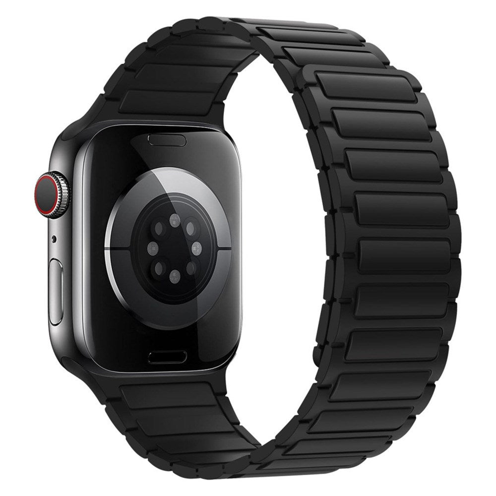 Apple Watch (42/44/45/46/49 mm) Lippa Magnetisk Silikone Rem - Sort
