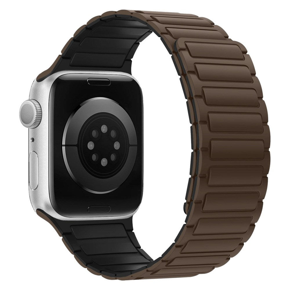 Apple Watch (42/44/45/46/49 mm) Lippa Magnetisk Silikone Rem - Brun