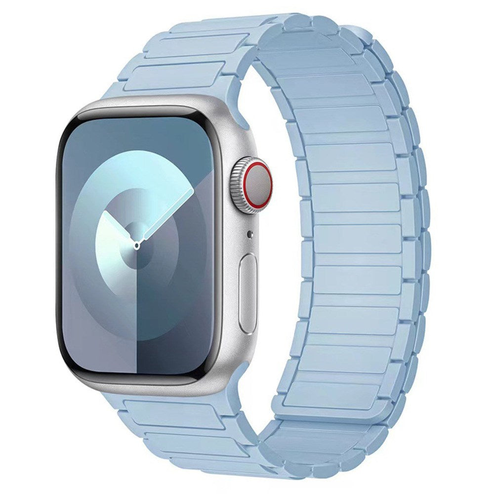 Apple Watch (42/44/45/46/49 mm) Lippa Magnetisk Silikone Rem - Lyseblå